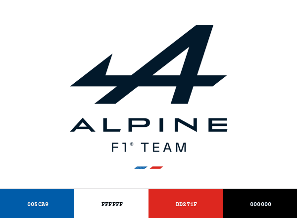 Alpine F1 brand color palette