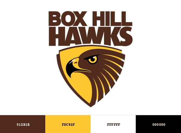 Box Hill Hawks brand color palette