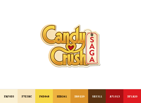Candy Crush Saga brand color palette