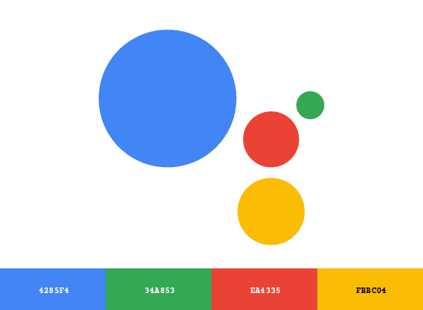 Google Assistant brand color palette