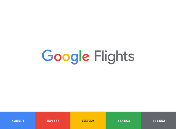 Google Flights brand color palette