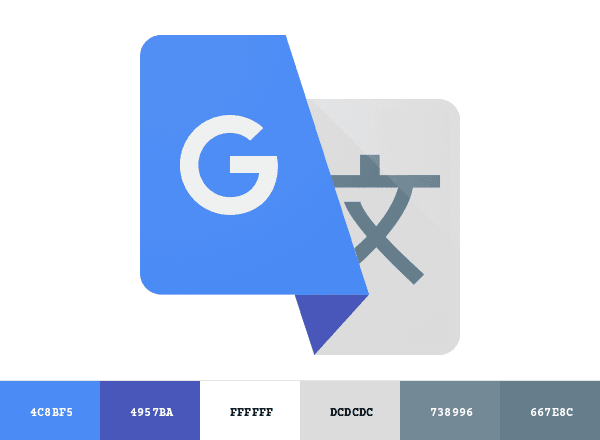 Google Translate brand color palette