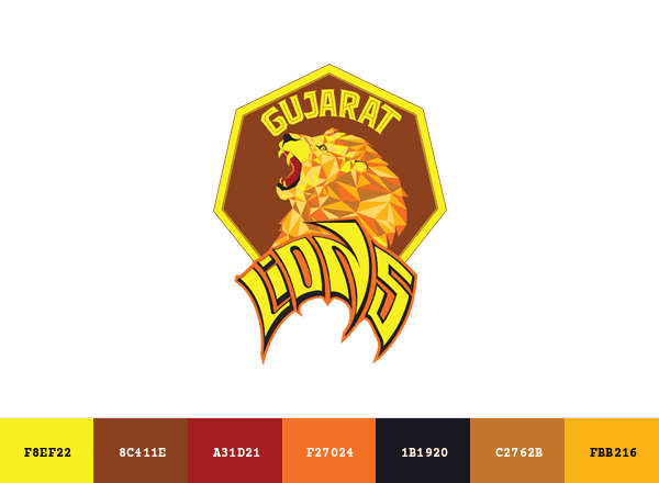 Gujarat Lions brand color palette