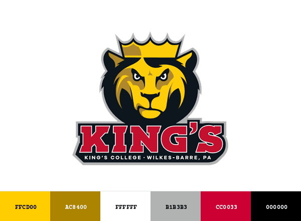 King’s College Monarchs brand color palette