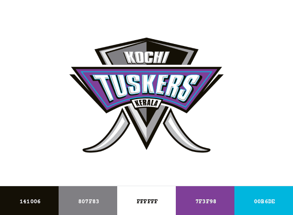 Kochi Tuskers Kerala brand color palette