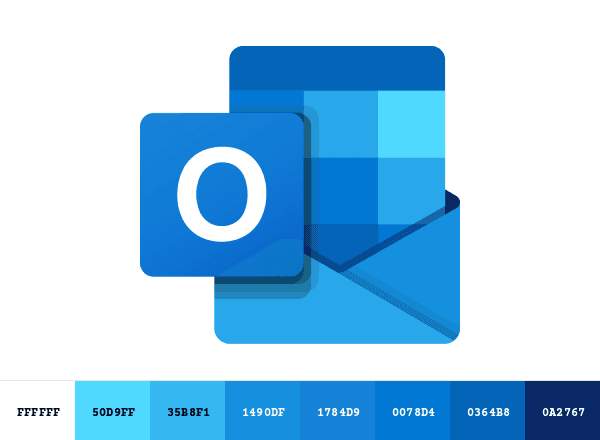 Microsoft Outlook brand color palette