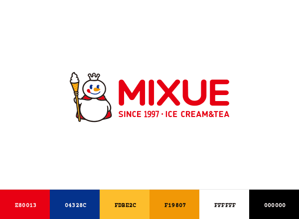 Mixue Ice Cream & Tea brand color palette