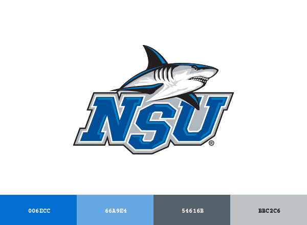 Nova Southeastern Sharks brand color palette