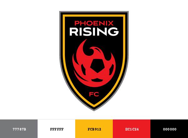 Phoenix Rising FC brand color palette