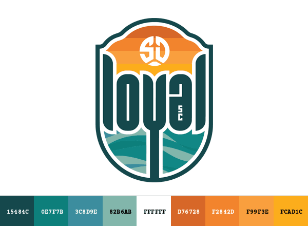 San Diego Loyal SC brand color palette