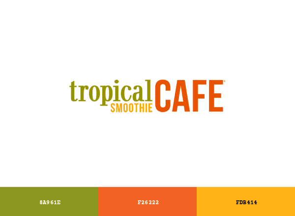 Tropical Smoothie Cafe brand color palette