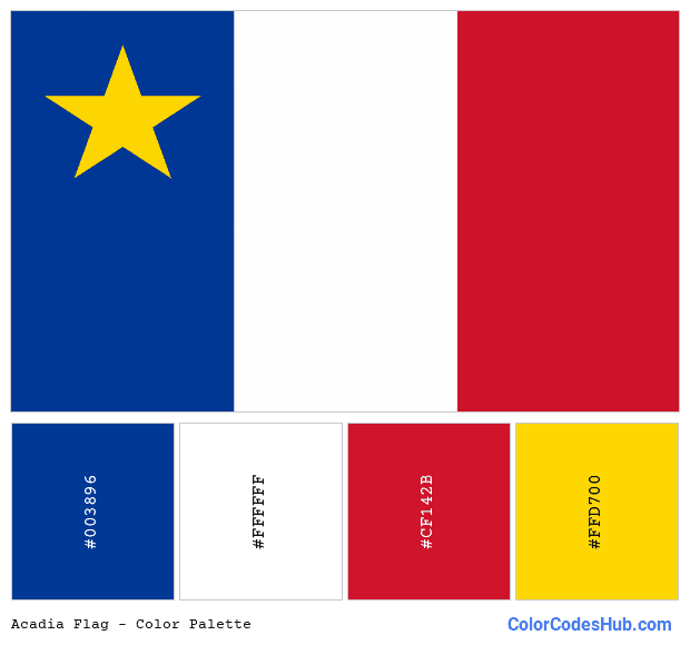 Acadia flag color palette