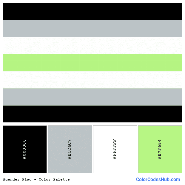 Agender flag color palette