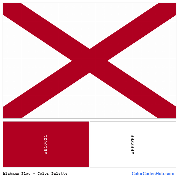 Alabama flag color palette