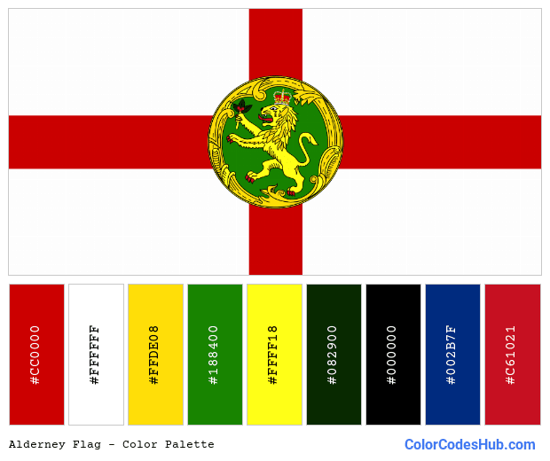 Alderney flag color palette