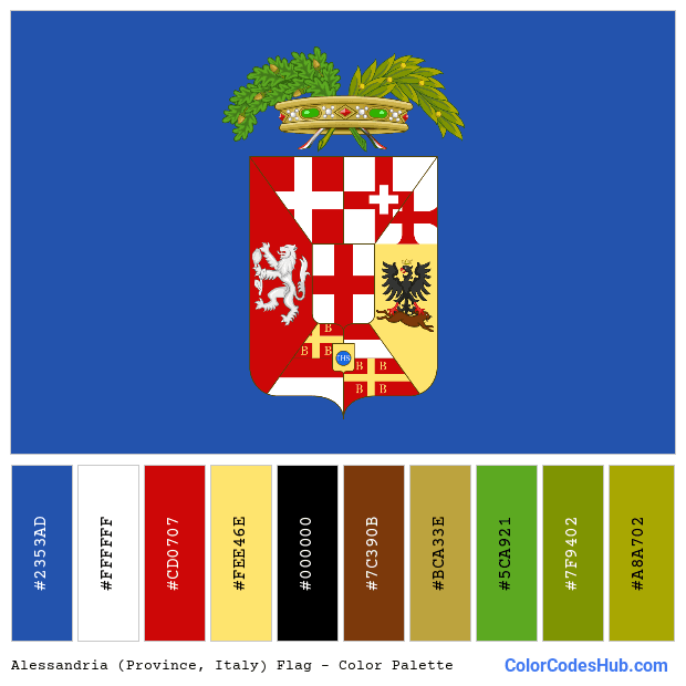 Alessandria (Province, Italy) flag color palette