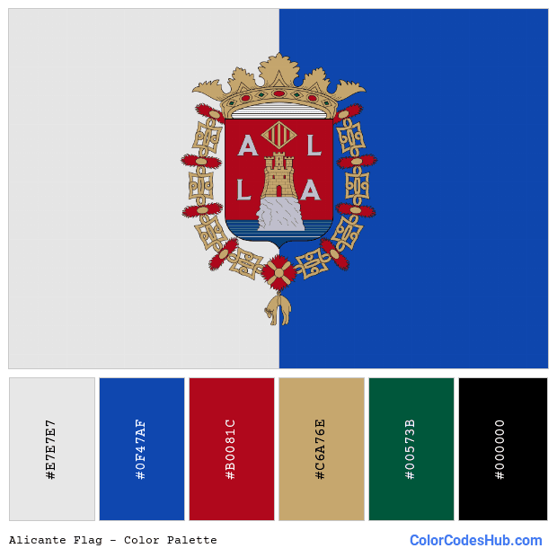 Alicante flag color palette
