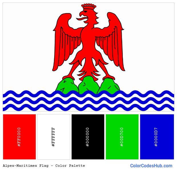 Alpes-Maritimes flag color palette
