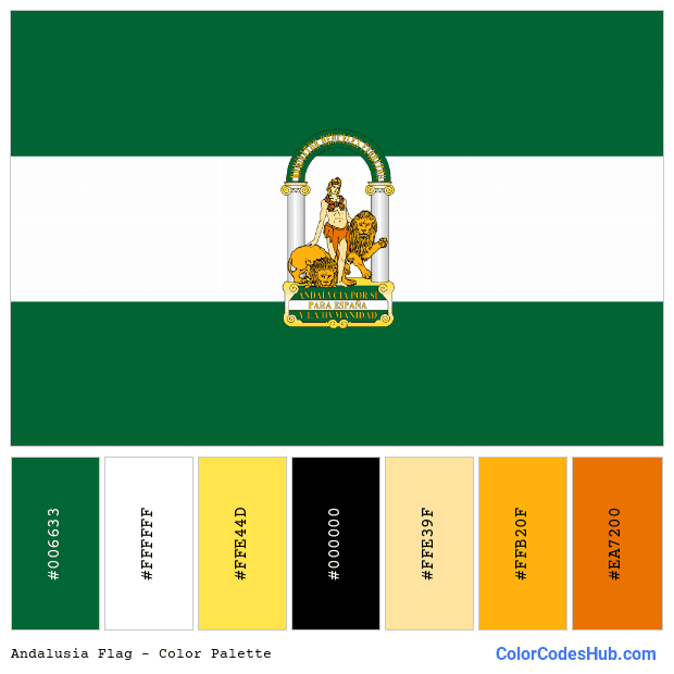 Andalusia flag color palette