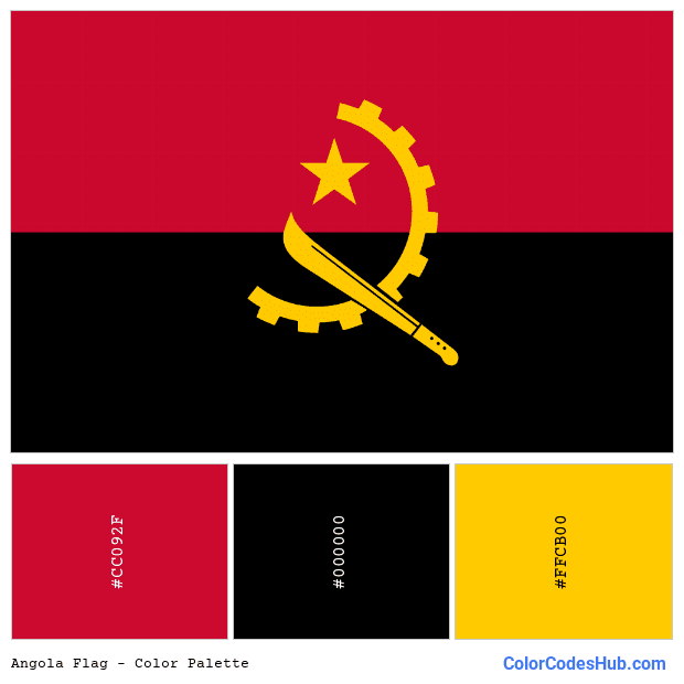 Angola flag color palette