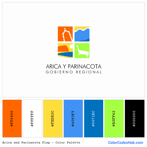 Arica and Parinacota flag color palette