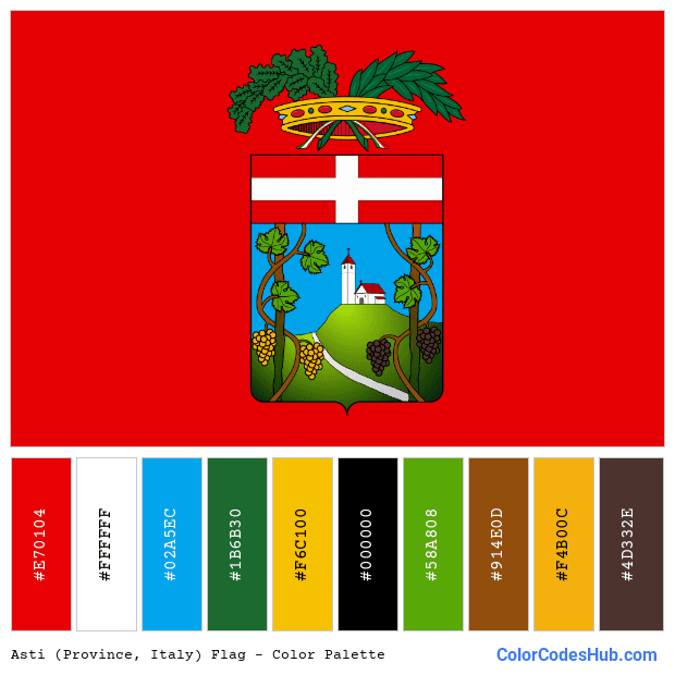 Asti (Province, Italy) flag color palette