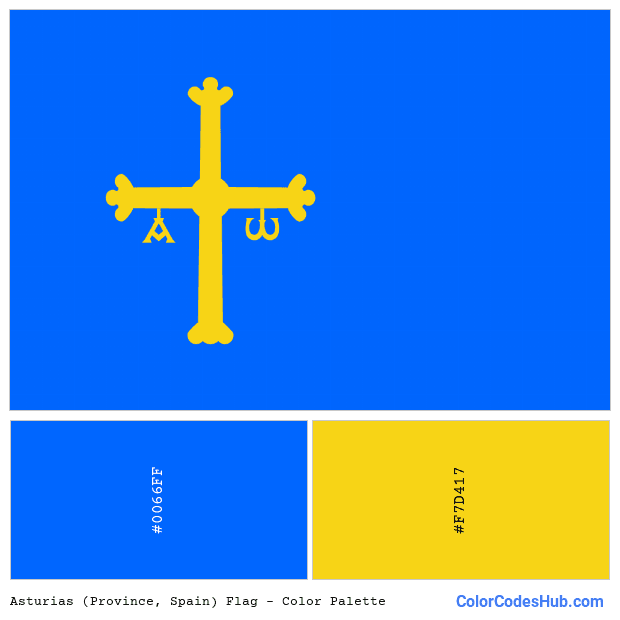 Asturias (Province, Spain) flag color palette