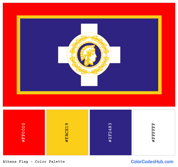 Athens flag color palette