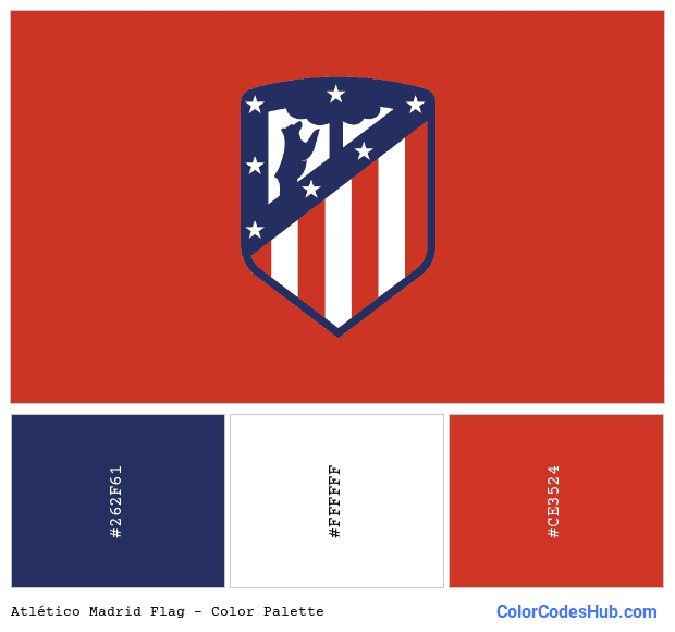 Atlético Madrid flag color palette