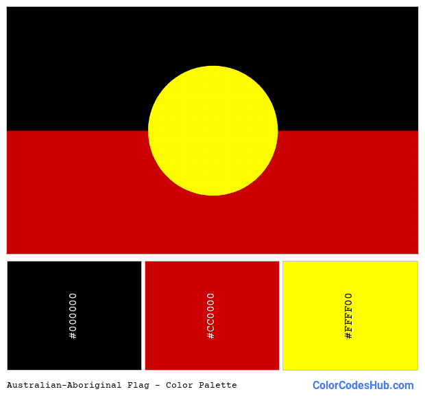 Australian-Aboriginal flag color palette