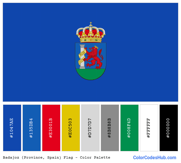 Badajoz (Province, Spain) flag color palette