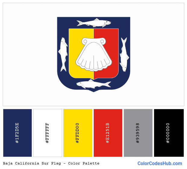 Baja California Sur flag color palette