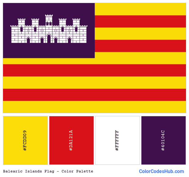 Balearic Islands flag color palette