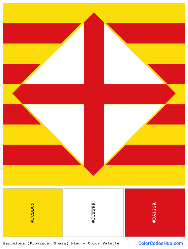 Barcelona (Province, Spain) flag color palette