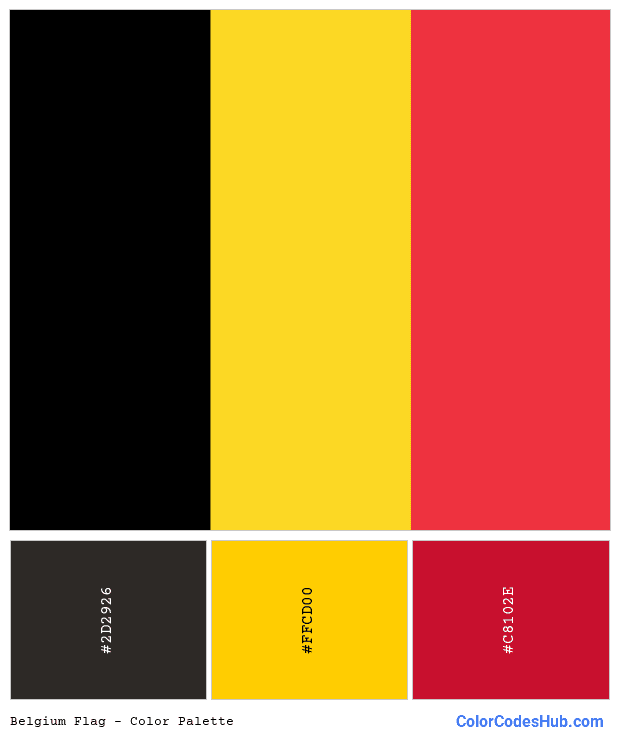 Belgium flag color palette