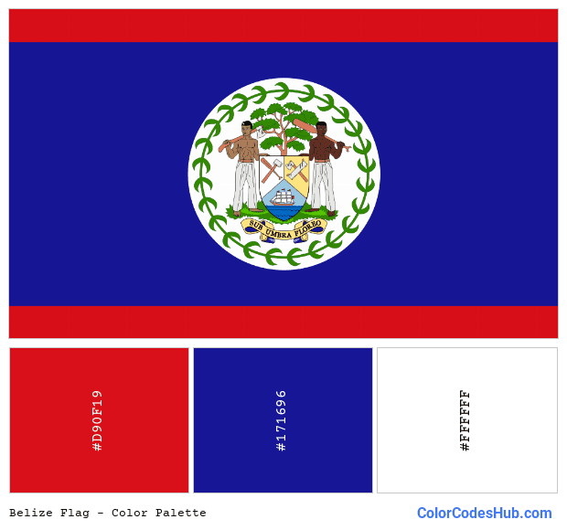 Belize flag color palette