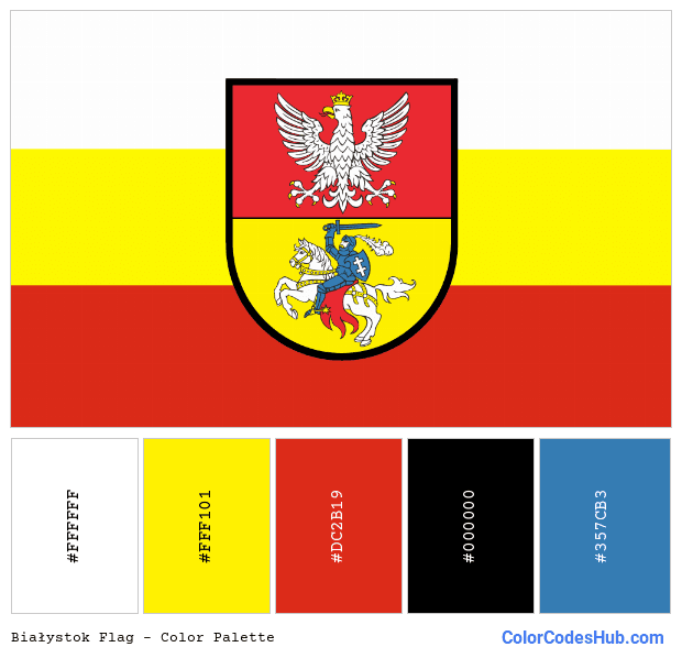 Białystok flag color palette