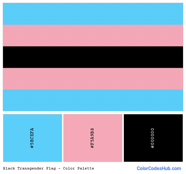 Black Transgender flag color palette