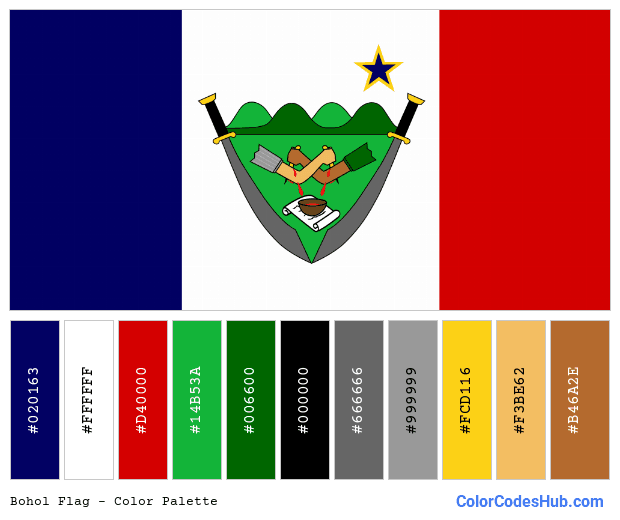 Bohol flag color palette