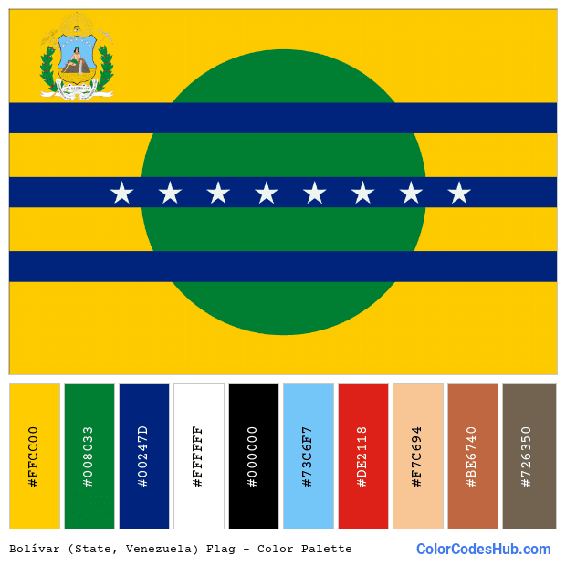 Bolívar (State, Venezuela) flag color palette