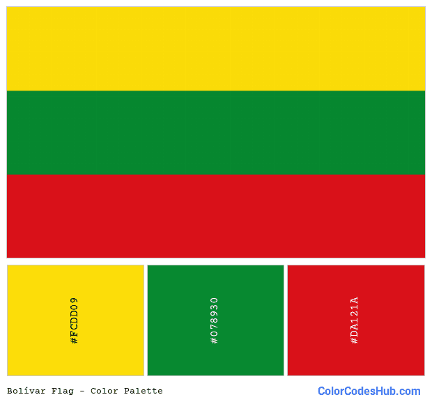 Bolívar flag color palette