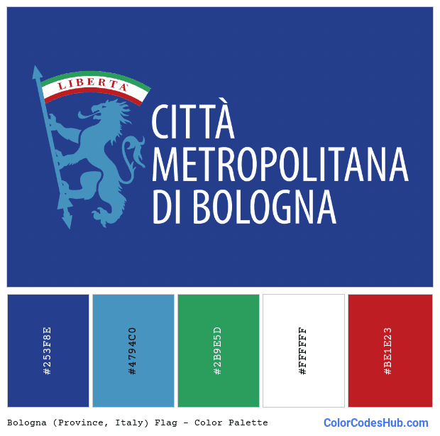 Bologna (Province, Italy) flag color palette