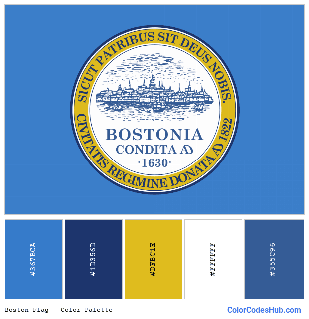 Boston flag color palette