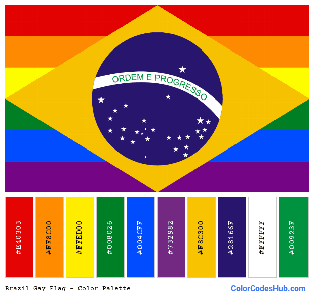 Brazil Gay flag color palette