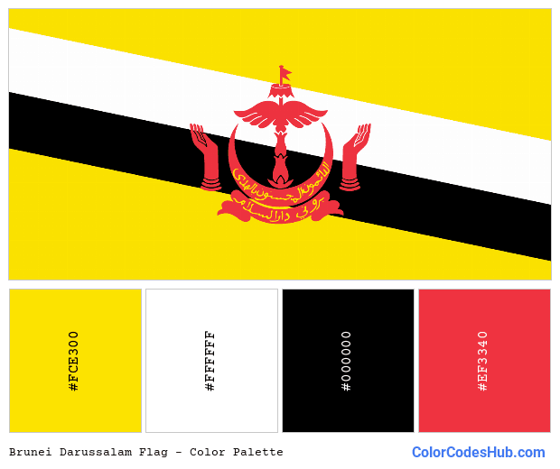 Brunei Darussalam flag color palette