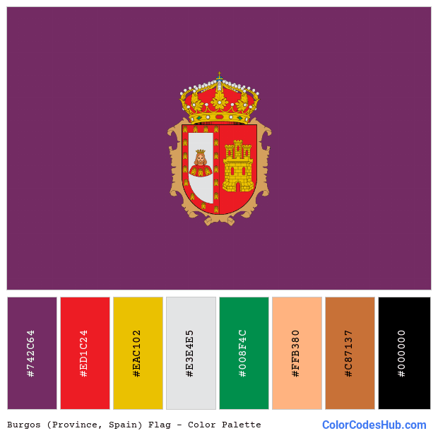 Burgos (Province, Spain) flag color palette