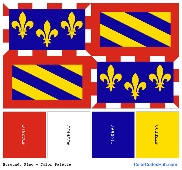 Burgundy flag color palette