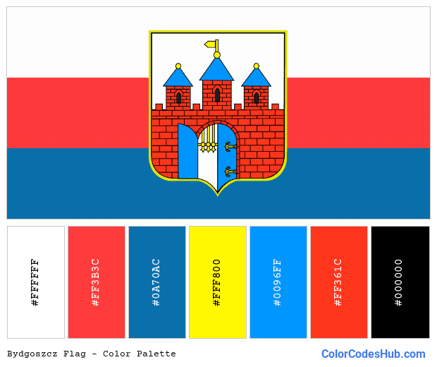 Bydgoszcz flag color palette