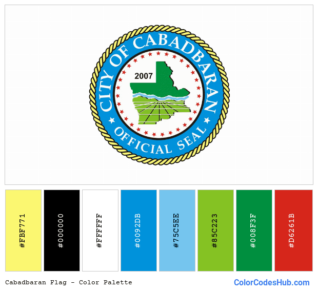 Cabadbaran flag color palette