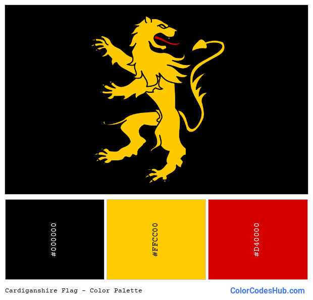 Cardiganshire flag color palette